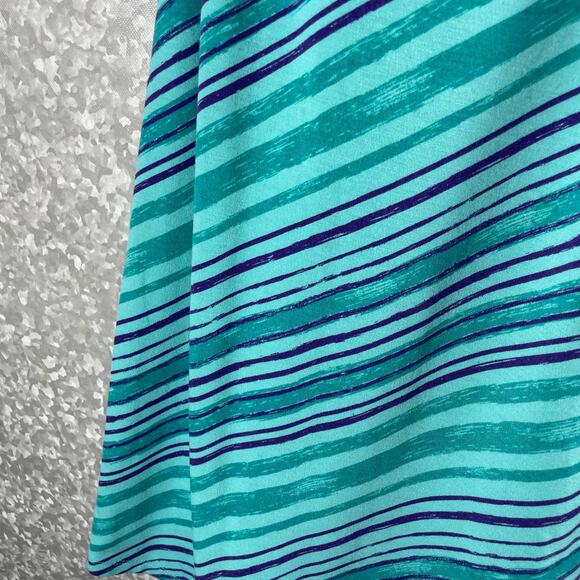 Dakini Blue Striped Racerback Sleeveless Activewear Dress - Size XS - Shelf Bra - Picture 3 of 7